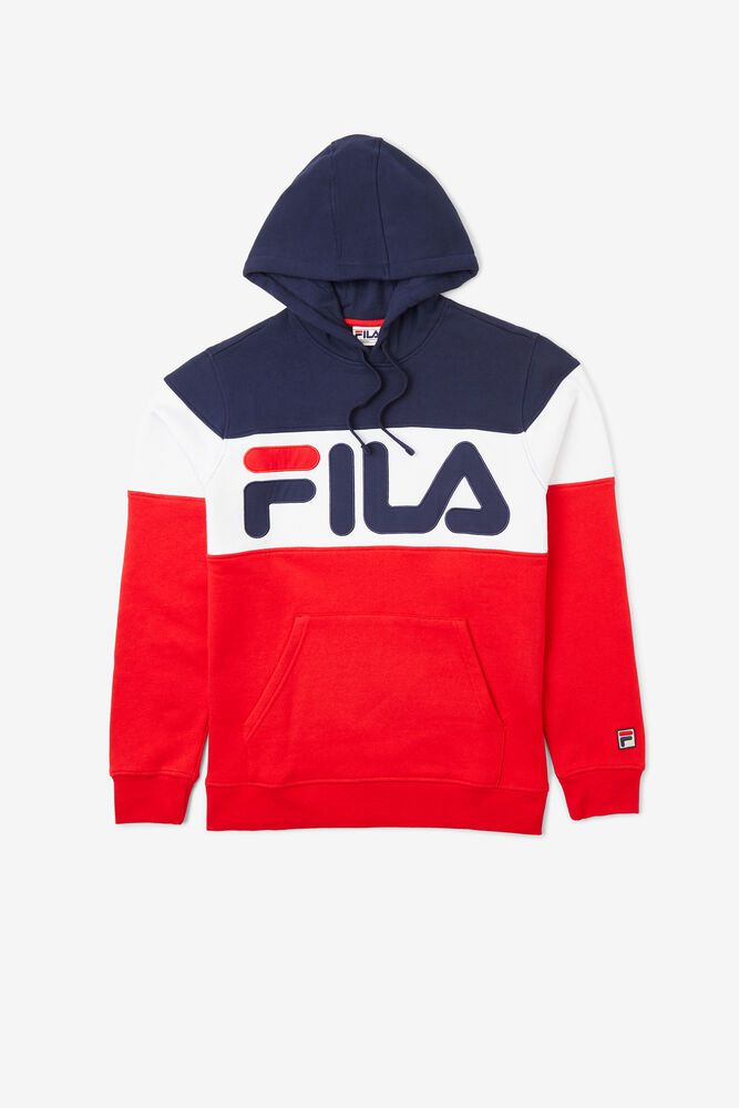 Fila Hoodie Panske Flamino Námornícka Modrá/Červené/Biele - YURBE3129